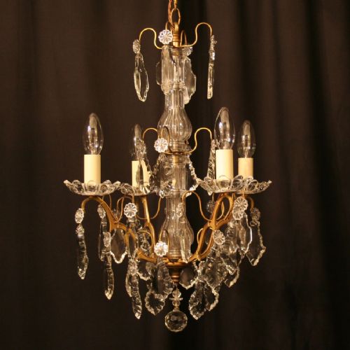 A French Gilded 4 Light Antique Chandelier