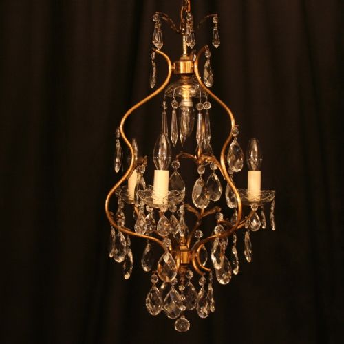 A French Gilded 4 Light Antique Chandelier
