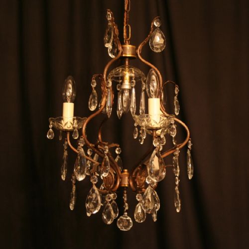 An Italian Birdcage 4 Light Antique Chandelier