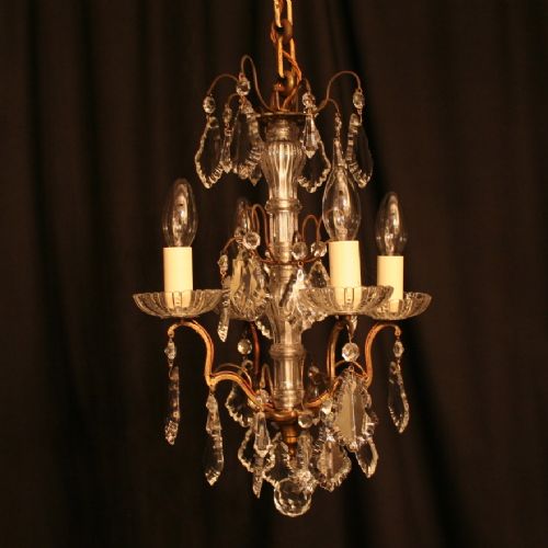 A French Gilded 4 Light Antique Chandelier