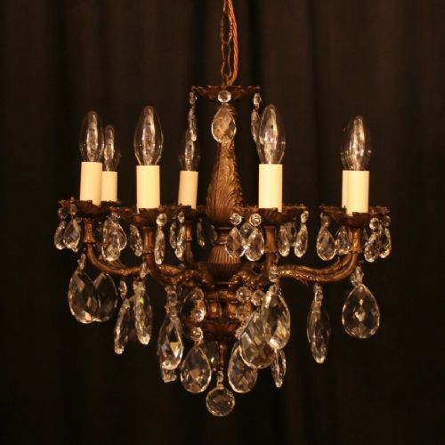 An Italian Cast Brass 5 Light Antique Chandelier