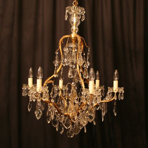A French Gilded 7 Light Antique Chandelier