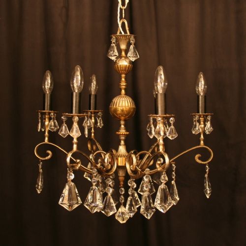 An Italian Two Tone 6 Light Antique Chandelier