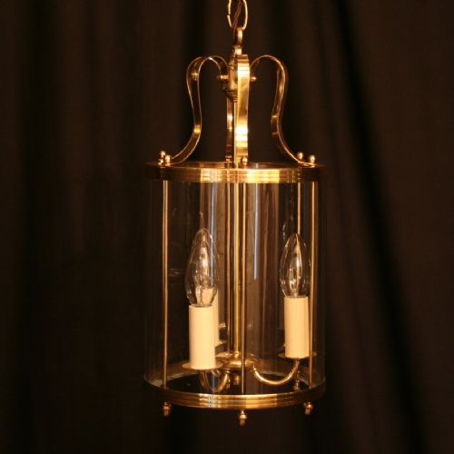 A French Triple Light Antique Hall Lantern