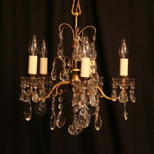 An Italian Gilded 5 Light Antique Chandelier