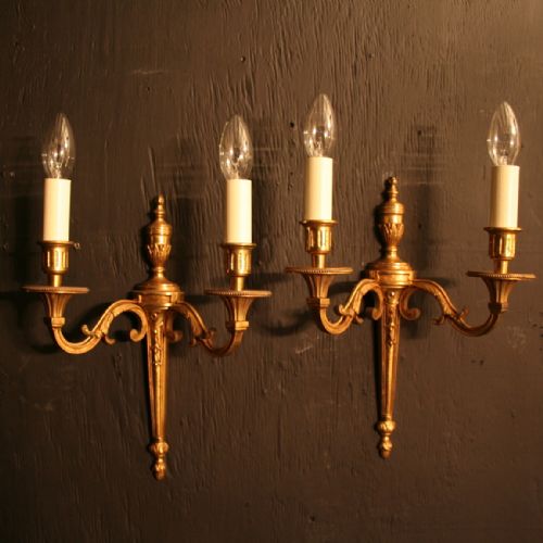 A French Pair of Twin Arm Antique Wall Sconces