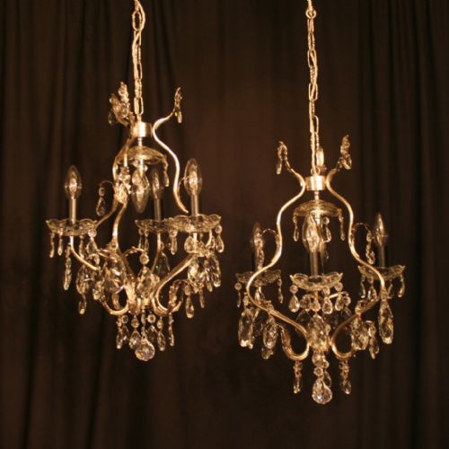 An Italian Pair of Silver Antique Chandeliers