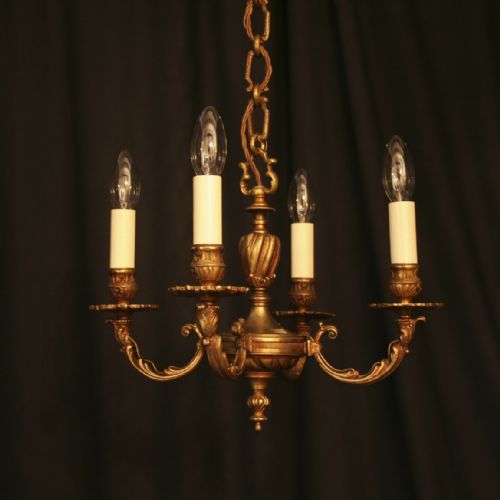 A French Gilded 4 Light Antique Chandelier
