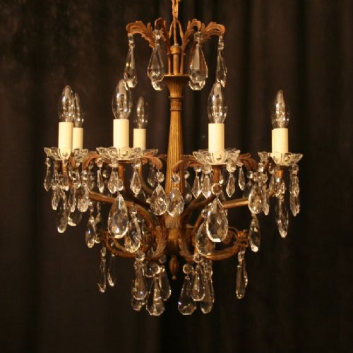 An Italian Gilded 8 Light Antique Chandelier