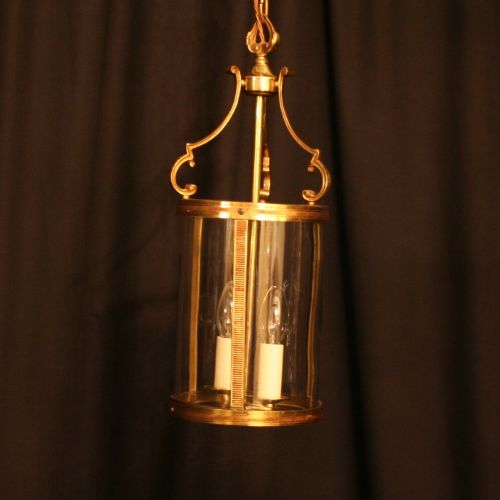 A French Gilded Twin Light Antique Hall Lantern