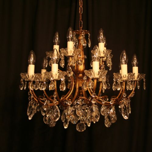 An Italian Gilded 15 Light Antique Chandelier