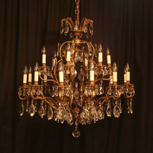 A Large Italian 19 Light Antique Chandelier