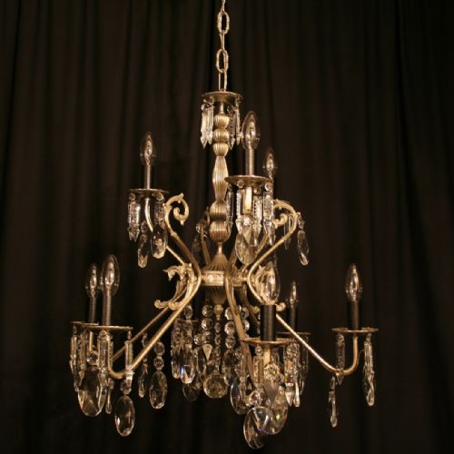 An Italian Silver 9 Light Antique Chandelier