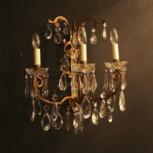 A Large French Single Gilded Antique Wall Light