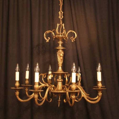A French Gilded 8 Light Antique Chandelier