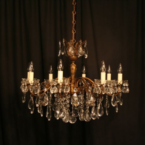 An Italian Gilded 8 Light Antique Chandelier
