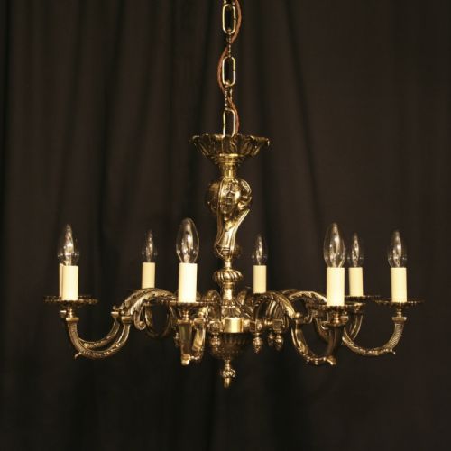 A French Cast Brass 8 Light Antique Chandelier