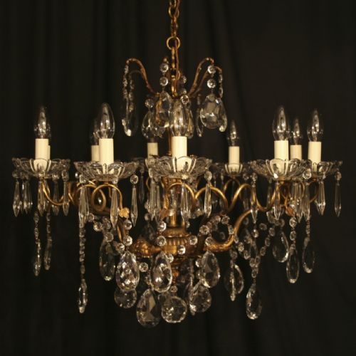 An Italian Gilded 10 Light Antique Chandelier
