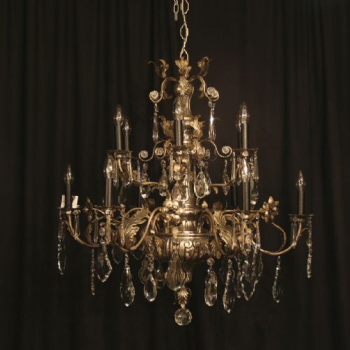 An Italian 12 Light Silver Antique Chandelier