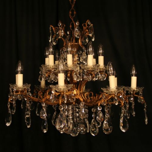 An Italian Gilded 16 Light Antique Chandelier