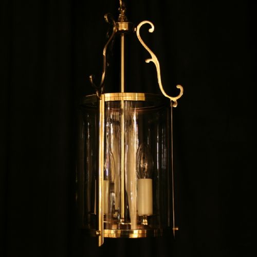 An English Brass Twin Light Antique Hall Lantern