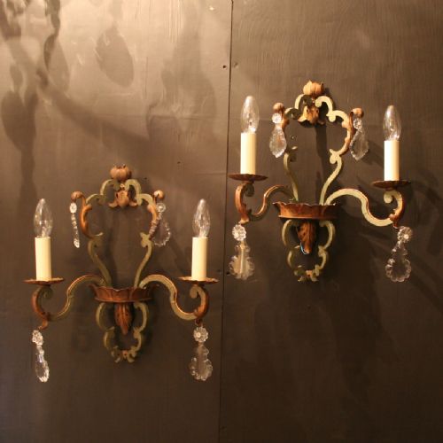 A French Pair of Decorative Antique Wall Lights