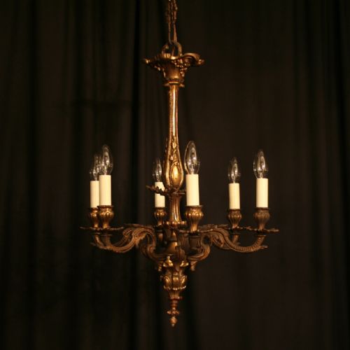 A French Gilded 6 Light Antique Chandelier