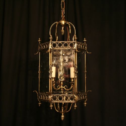An Italian Triple Light Cherub Antique Hall Lantern