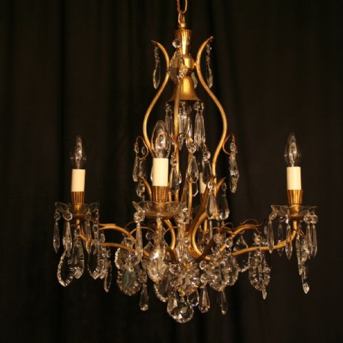 A French Gilded 7 Light Antique Chandelier