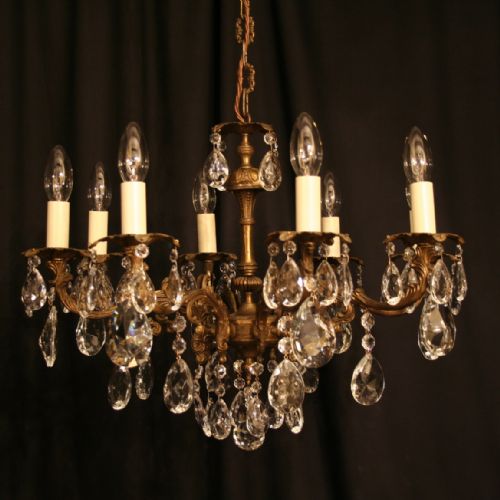 An Italian Gilded Cast Brass 8 Light Antique Chandelier