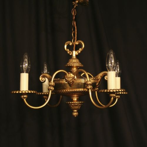 An English Gilded 4 Light Antique Chandelier