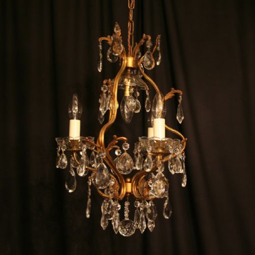 A French Gilded 4 Light Antique Chandelier