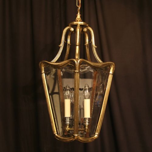 A French Large Twin Light Antique Hall Lantern