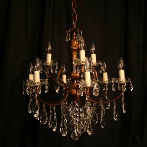 An Italian Gilded 9 Light Antique Chandelier