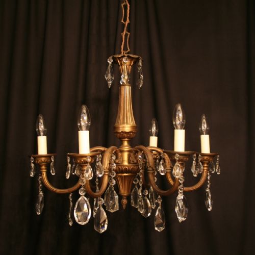 An Italian Gilded 6 Light Antique Chandelier