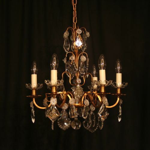 A French Gilded 6 Light Antique Chandelier