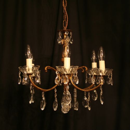 An Italian Gilded 6 Light Antique Chandelier