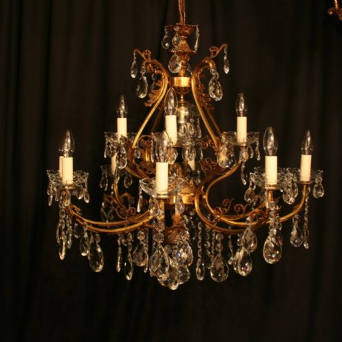 An Italian Gilded 13 Light Antique Chandelier