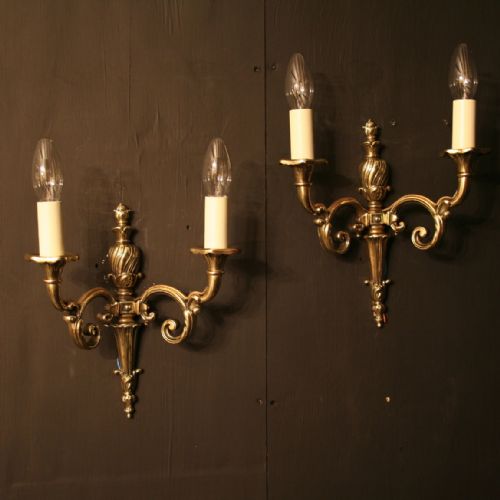 A French Pair of Twin Arm Antique Wall Lights