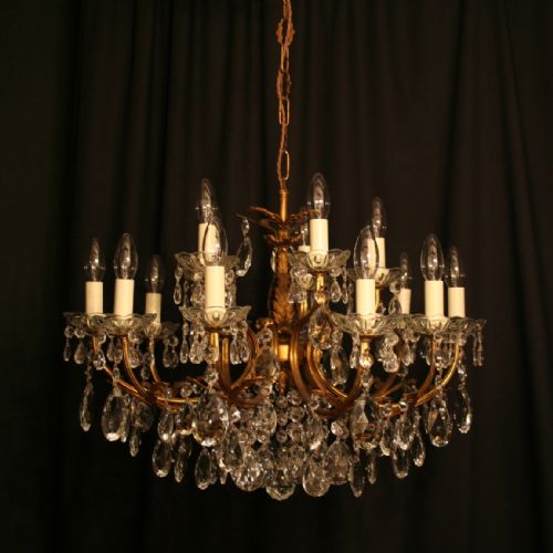 An Italian Gilded 15 Light Antique Chandelier