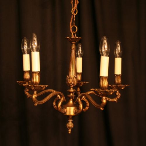 An Italian Gilded 5 Light Antique Chandelier
