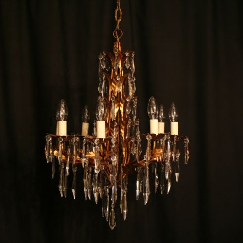 A Florentine Gilded 8 Light Antique Chandelier