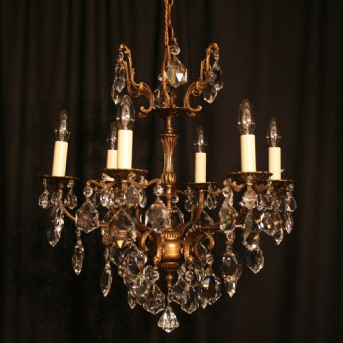 An Italian Cast Brass 6 Light Antique Chandelier