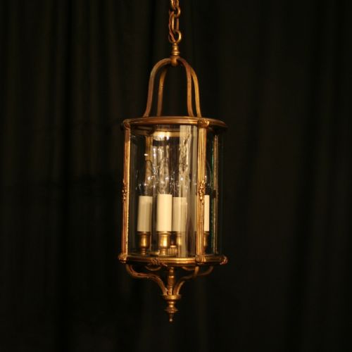 A French Gilded Four Light Antique Hall Lantern