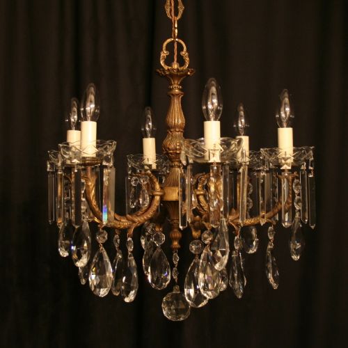 An Italian Gilded 6 Light Antique Chandelier