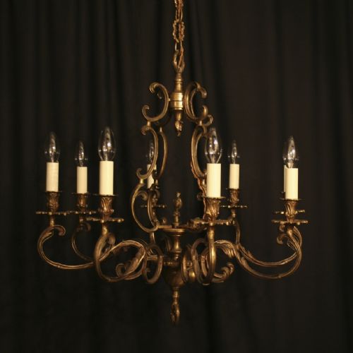 A French Gilded 6 Light Antique Chandelier