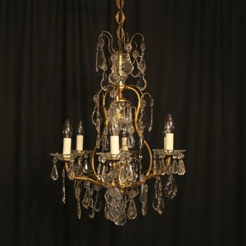 A French 7 Light Birdcage Antique Chandelier