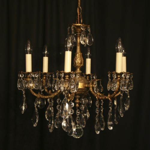 An Italian Gilded 6 Light Antique Chandelier