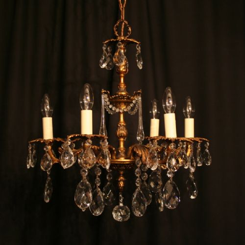 An Italian Gilded 5 Light Antique Chandelier