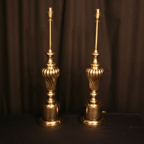 A Pair of Brass Antique Table Lamps